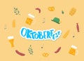 Oktoberfest lettering composition. Vector illustration.