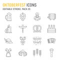 Oktoberfest line icon set