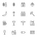 Oktoberfest line icons set