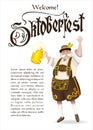 Oktoberfest. Logo, poster. A truly German national costume with