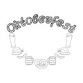 Oktoberfest logotype. Oktoberfest celebration design on textured background. Happy Oktoberfest lettering typography