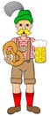 Oktoberfest man with beer and pretzel Royalty Free Stock Photo