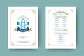 Oktoberfest menu vintage typography template with cover beer festival celebration and label design vector illustration Royalty Free Stock Photo