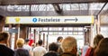 Oktoberfest, Munich. Germany. Entrance to the fairground, informative sign