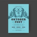 Oktoberfest party flyer vintage typography template design invitation beer festival celebration vector poster Royalty Free Stock Photo