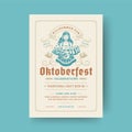 Oktoberfest party flyer vintage typography template design invitation beer festival celebration vector poster Royalty Free Stock Photo