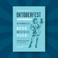 Oktoberfest party flyer vintage typography template design invitation beer festival celebration vector poster Royalty Free Stock Photo