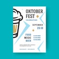 Oktoberfest party flyer vintage typography template design invitation beer festival celebration vector poster Royalty Free Stock Photo