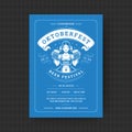 Oktoberfest party flyer vintage typography template design invitation beer festival celebration vector poster Royalty Free Stock Photo