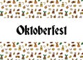 Oktoberfest party poster design template. Vector illustration. Beer festival party poster. Traditional German Lederhosen Royalty Free Stock Photo