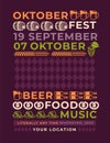 Oktoberfest poster. Linear symbols of the traditional holiday
