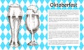 Oktoberfest Poster Pair Beer Goblet with Foamy Ale