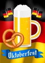 Oktoberfest - beer, pretzel, flags of Germany Royalty Free Stock Photo