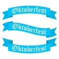 Oktoberfest ribbon banners in bavarian colors vector. Royalty Free Stock Photo