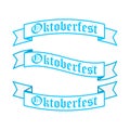 Oktoberfest ribbon banners in bavarian colors vector. Royalty Free Stock Photo