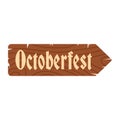 Oktoberfest road wooden sign icon