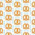 Oktoberfest seamless pattern with pretzel