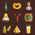 Oktoberfest set icons vector illustration.