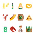 Oktoberfest set icons vector illustration.