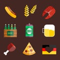 Oktoberfest set icons vector illustration.