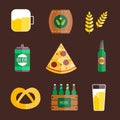 Oktoberfest set icons vector illustration.