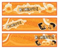 Oktoberfest. Set of three vector banners for Oktoberfest