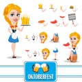 Oktoberfest redhead girl character creation set.