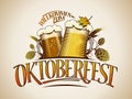 Oktoberfest sign or logo design Royalty Free Stock Photo