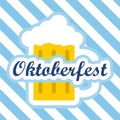 Oktoberfest sign on blue background