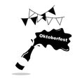 Oktoberfest splash beer bottle and bunting