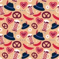 Oktoberfest symbols seamless pattern