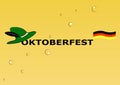 Oktoberfest symbols on yellow background.