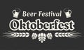 Oktoberfest text banner. Beer festival logo design. German, Bavarian October fest typography template with beer mugs Royalty Free Stock Photo