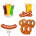 Oktoberfest Themes with Beer & Snack Royalty Free Stock Photo