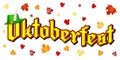Oktoberfest - typography, fall leaves