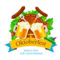 Oktoberfest vector background design. Octoberfest holiday banner Royalty Free Stock Photo