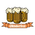 Oktoberfest vector illustration, beer mug illustration Royalty Free Stock Photo