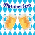 Oktoberfest vector illustration with two mugs of beer Royalty Free Stock Photo