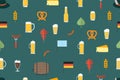 Oktoberfest vector seamless pattern alcohol party background design. October fest beer festival holiday repeating print. Greeting