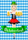 Oktoberfest waitress with hat illustration