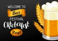 Oktoberfest. Welcome to beer festival. Invitation flyer or poster for feast