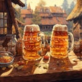 Oktoberfest, world largest beer festival or Volkfest. Held annually in Germany. Ai Generated