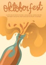 beer liquid comes from bottle abstract liquid. oktoberfest poster template vector illustration Royalty Free Stock Photo