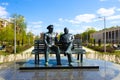 Moscow Oblast. Korolyov City. Oktyabrskaya Street. Gagarin and Korolyov Monument.