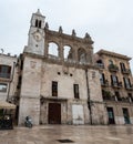 Ol church with arches at the roof in downtown Bitonto