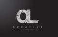 OL O L Letter Logo with Zebra Lines Texture Design Vector.