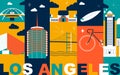 ypography word Los Angeles branding vector technology concept