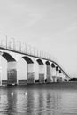 The Oland Bridge in Sweden in BW Royalty Free Stock Photo