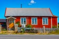 oland, Sweden, July 15, 2022: Colorful timber houses in Swedish