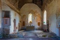 oland, Sweden, July 15, 2022: interior of Old Kalla church at o